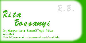 rita bossanyi business card